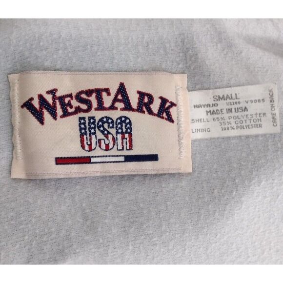 Vintage 80s West Ark "United Metro" Tribal Band Trim Bomber Snap Front Jacket - Picture 8 of 8